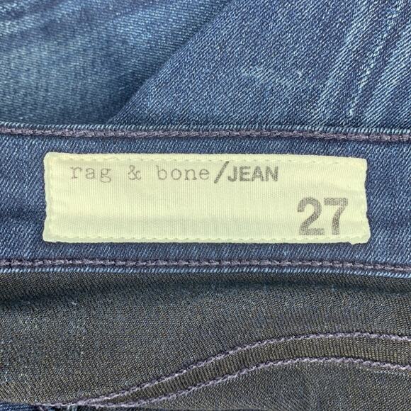Rag and Bone Mojave 10 Inch Skinny Jeans Dark Blue Wash Size 27 Raw Hems - Picture 10 of 13